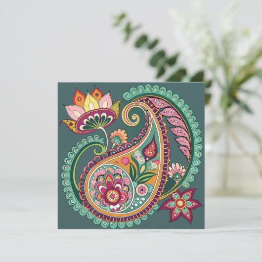 Paisley Patterning Kaart (Staand voorkant)