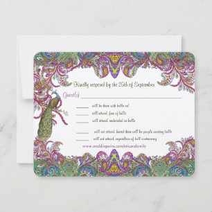 Paisley Pauw Kleuren RSVP Kaartje