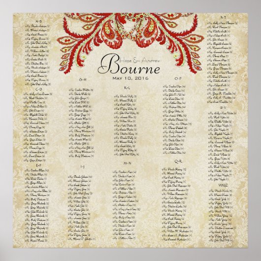 Paisley Peacock - 35 x 35 keer gebruiken (200 gast Poster (Voorkant)