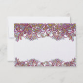 Paisley Peacock Chateau Pink Wedding Invitations Kaart (Achterkant)
