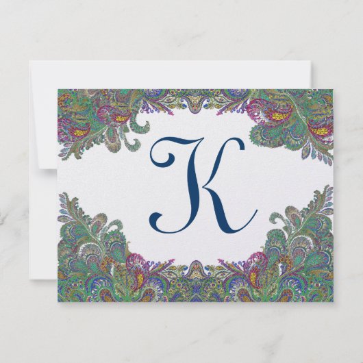 Paisley Peacock Colors RSVP (Achterkant)