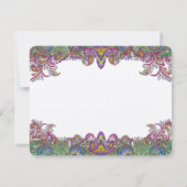 Paisley Peacock Colors RSVP Kaartje (Achterkant)