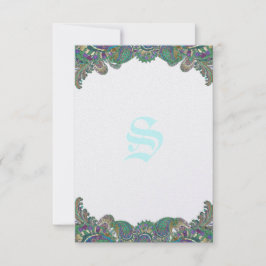 Paisley Peacock Colors Weddenschappen Kaart