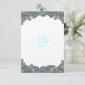 Paisley Peacock Colors Weddenschappen Kaart (Staand voorkant)