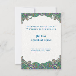Paisley Peacock Colors Weddenschappen Kaart