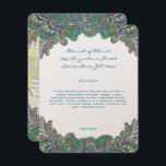 Paisley Peacock Colors Wedding Direction Reception Kaart<br><div class="desc">Turks Paisley Peacock</div>