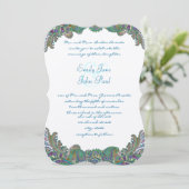 Paisley Peacock Colors Wedding Invitations Kaart (Staand voorkant)