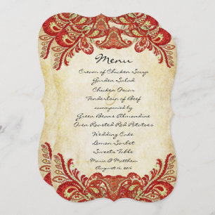 Paisley Peacock Colors Wedding Invitations Kaart