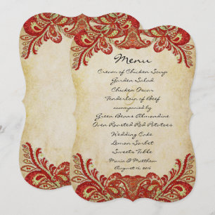 Paisley Peacock Colors Wedding Invitations Kaart