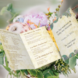 Paisley Peacock Colors Wedding Programme