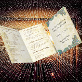  Paisley Peacock Colors Wedding Programme