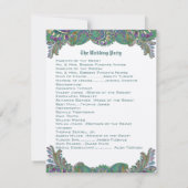 Paisley Peacock Colors Wedding Programme Kaart (Achterkant)