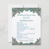 Paisley Peacock Colors Wedding Programme Kaart (Voorkant)