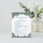 Paisley Peacock Colors Wedding Programme Kaart (Staand voorkant)
