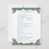 Paisley Peacock Colors Wedding Programme Kaart (Achterkant)