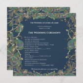 Paisley Peacock Colors Wedding Programme Programmakaart (Voorkant / Achterkant)