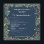 Paisley Peacock Colors Wedding Programme Programmakaart<br><div class="desc">Paisley Peacock bruiloft programma's Geen kleur toegepast op tekst - zal de kleur van het papier en marine achtergrond die blauwgroen zal verschijnen op goudpapier,  maar navy op alle andere papieren</div>