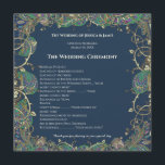 Paisley Peacock Colors Wedding Programme Programmakaart<br><div class="desc">Paisley Peacock bruiloft programma's Geen kleur toegepast op tekst - zal de kleur van het papier en marine achtergrond die blauwgroen zal verschijnen op goudpapier,  maar navy op alle andere papieren</div>
