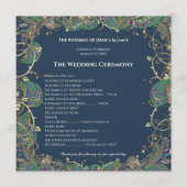 Paisley Peacock Colors Wedding Programme Programmakaart (Voorkant)