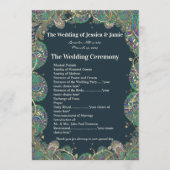Paisley Peacock Colors Wedding Programme Programmakaart (Voorkant)