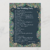 Paisley Peacock Colors Wedding Programme Programmakaart (Achterkant)