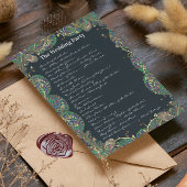 Paisley Peacock Colors Wedding Programme Programmakaart