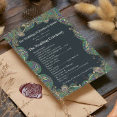 Paisley Peacock Colors Wedding Programme Programmakaart