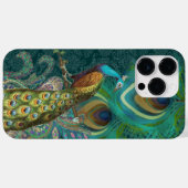 Paisley Peacock Elegant Feathers Blue Green Gold Case-Mate iPhone Case (Achterkant (horizontaal))