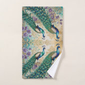 Paisley Peacock Floral Waterverf Bad Handdoek (Handdoek)