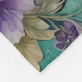 Paisley Peacock Floral Waterverf Fleece Deken (Hoek)