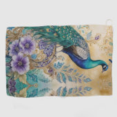 Paisley Peacock Floral Waterverf Golfhanddoek (Horizontaal)