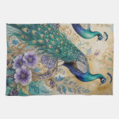 Paisley Peacock Floral Waterverf Theedoek (Horizontaal)