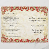 Paisley Peacock Red Wedding Programme (Voorkant)