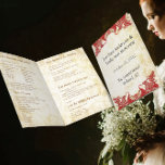 Paisley Peacock Red Wedding Programme<br><div class="desc">Vouwen  Paisley Peacock Damask Tafelnummers  Paisley Peacock Colors of Fuchsia en Limoen Paisley bruiloft uitnodiging - Paisley Peacock Colors bruiloft uitnodigingen,  RSVP,  opslaan van de datum en richting of receptie Kaarten. Peacock Bruiloft Uitnodigingen  Art Nouveau Peacock Vogelparade Bruiloft - zie meer  Vogelproducten</div>