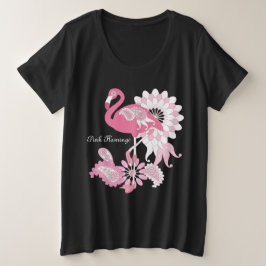 Paisley Pink Flamingo Grote Maat T-shirt