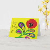 Paisley Poppy Kaart (Gele Bloem)