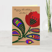 Paisley Poppy Oekrainian Folk Art Kaart (Voorkant)