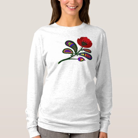 Paisley Poppy Ukraine Folk Art T-shirt (Voorkant)