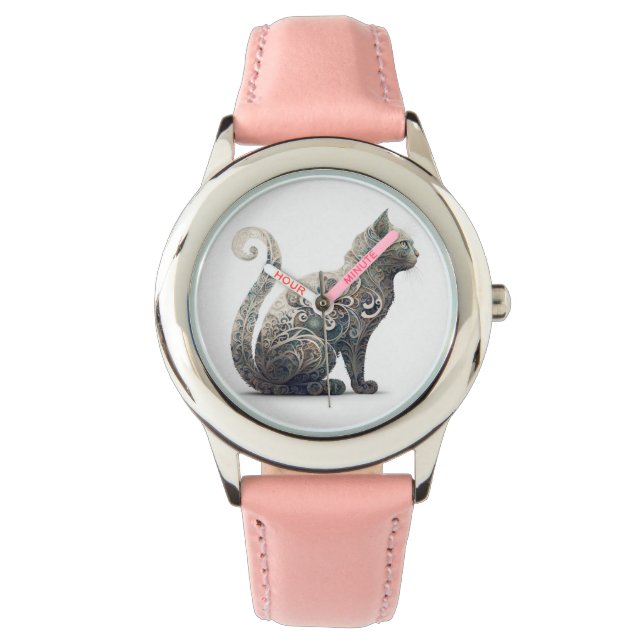 Paisley Profile Cat Horloge (Voorkant)