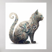 Paisley Profile Cat Poster (Voorkant)