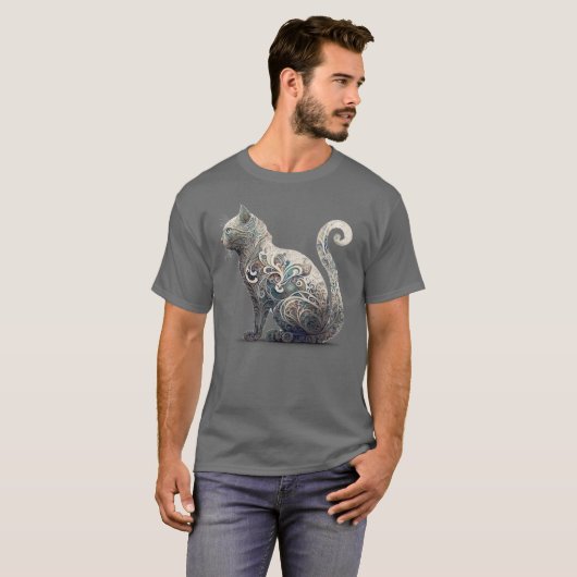 Paisley Profile Cat T-shirt (Voorkant volledig)