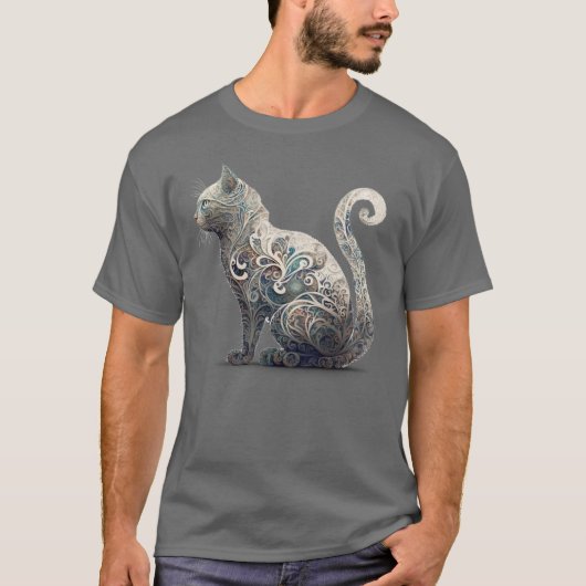Paisley Profile Cat T-shirt (Voorkant)
