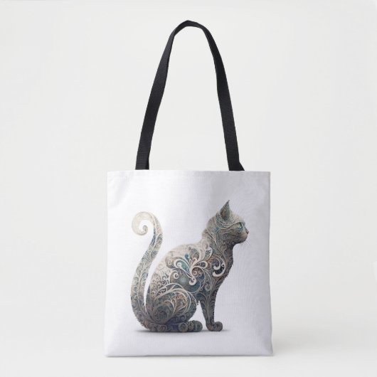 Paisley Profile Cat Tote Bag (Voorkant)