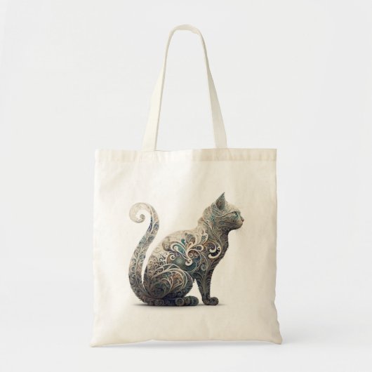 Paisley Profile Cat Tote Bag (Voorkant)