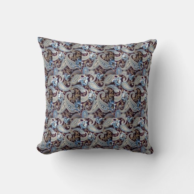 Paisley Quilted Designer Reversible Pillow Kussen (Voorkant)