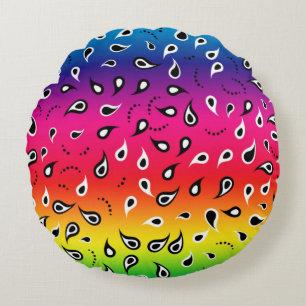 Paisley Rainbow Rond Kussen