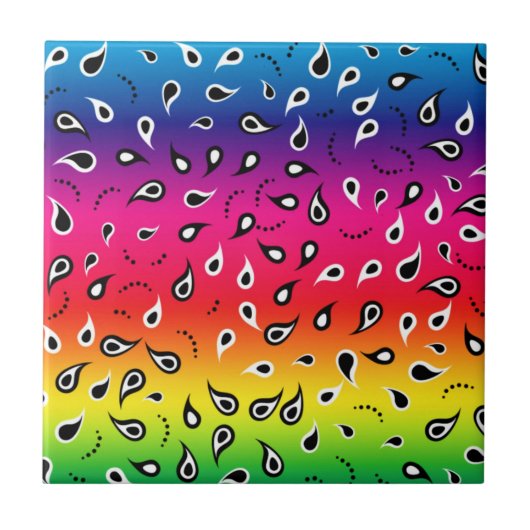 Paisley Rainbow Tegeltje (Voorkant)