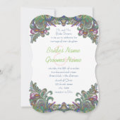  Paisley Raspberry en Green Peacock Colors Kaart (Voorkant)