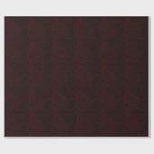 Paisley Red op zwart omslagpapier Cadeaupapier (Vlak)