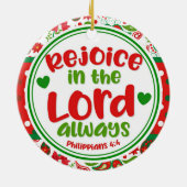 Paisley Rejoice in The Lord Altijd Kerstmis Keramisch Ornament (Achterkant)